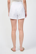 Short Rayé En Coton - Blanc - Femme