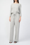 Combinaison Trou De Serrure Dans Le Dos - Gris Chiné - Femme
