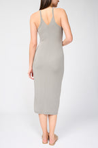 Robe De Cocktail Croisée Dans Le Dos - Béton - Femme