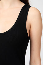 Débardeur Tencel Cachemire À Encolure Dégagée - Noir - Femme