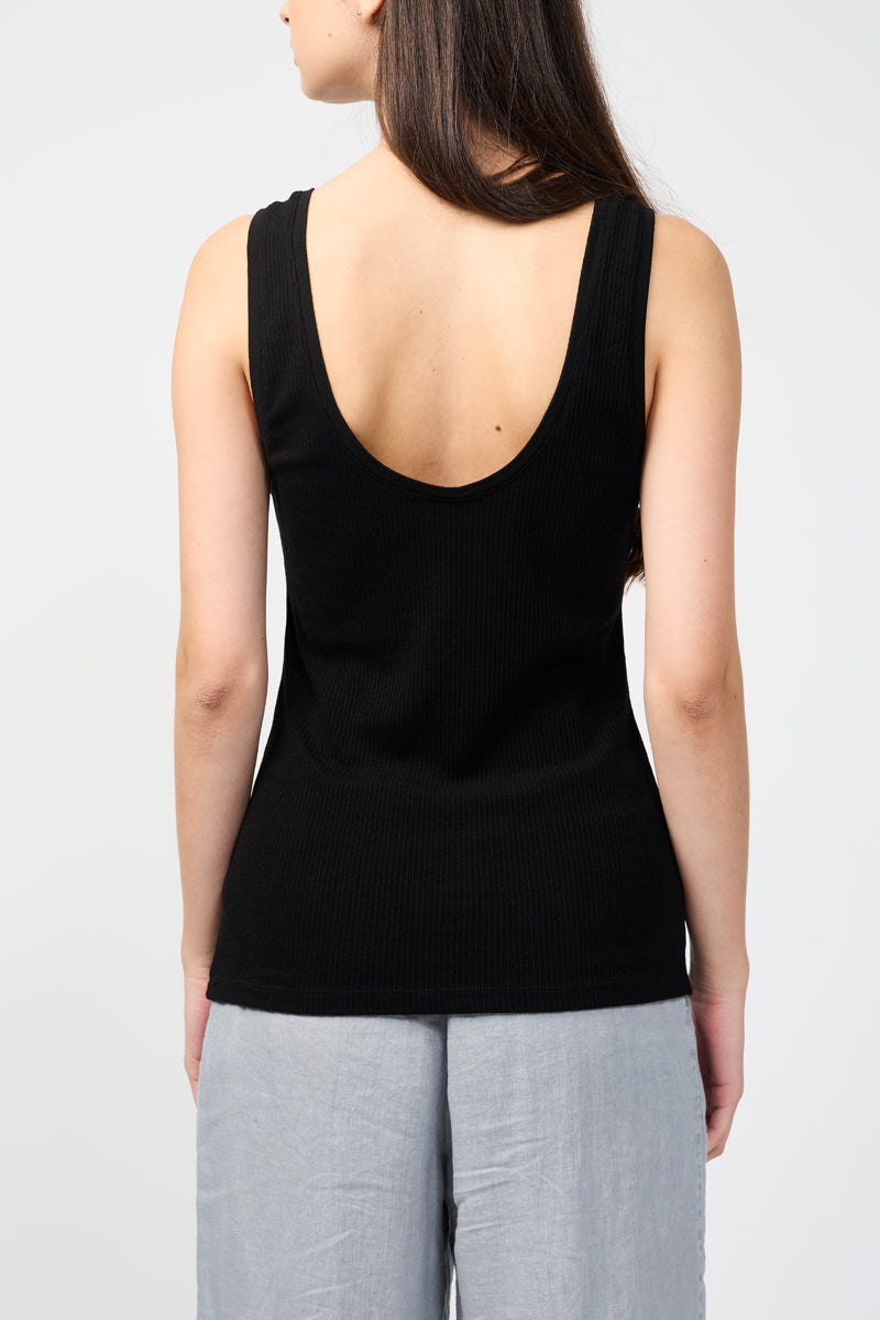 Débardeur Tencel Cachemire À Encolure Dégagée - Noir - Femme
