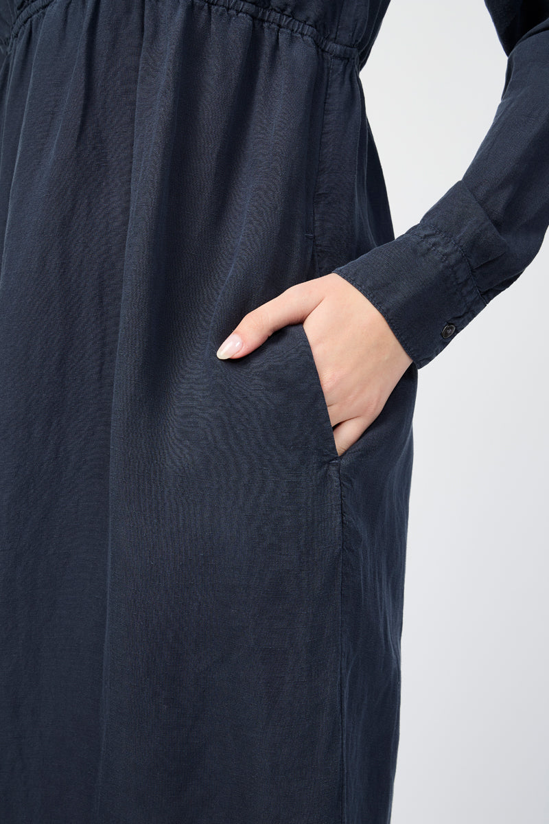 Robe Empire À Coutures Apparentes - Bleu Pétrole - Femme