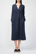 Robe Empire À Coutures Apparentes - Bleu Pétrole - Femme