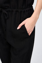 Combinaison Tencil Linen Blend Romper - Noir - Femme
