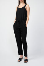 Combinaison Tencil Linen Blend Romper - Noir - Femme