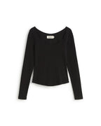 Top negro hemp Nadia sostenible silueta - 1