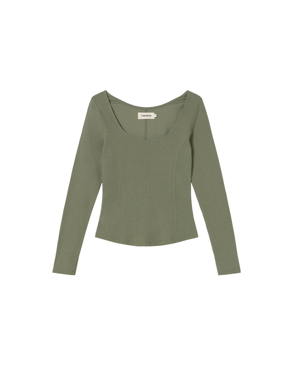 Top verde hemp Nadia sostenible silueta - 1