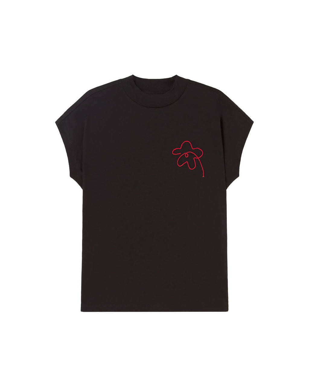 Camiseta bordada a mano flower Volta sostenible silueta - 1