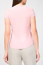 T-Shirt Ras Du Cou Transparent Flammé - Rose Antique - Femme
