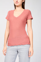T-Shirt Décontracté Avec Bordure Inversée - Arizona - Femme