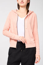 Sweat À Capuche Zippé Classique À Manches Longues - Pigment Rhubarbe - Femme