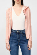 Sweat À Capuche Zippé Classique À Manches Longues - Pigment Rhubarbe - Femme