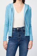 Sweat À Capuche Zippé Classique À Manches Longues - Pigment Sea Spray - Femme