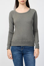 Sweat-Shirt Raglan Classique À Manches Longues - Pigment Jungle - Femme