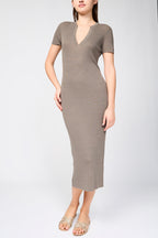 Robe Fendue Devant En Tricot - River Rock - Femme