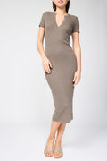 Robe Fendue Devant En Tricot - River Rock - Femme