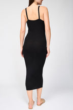 Robe Débardeur Côtelée - Noir - Femme