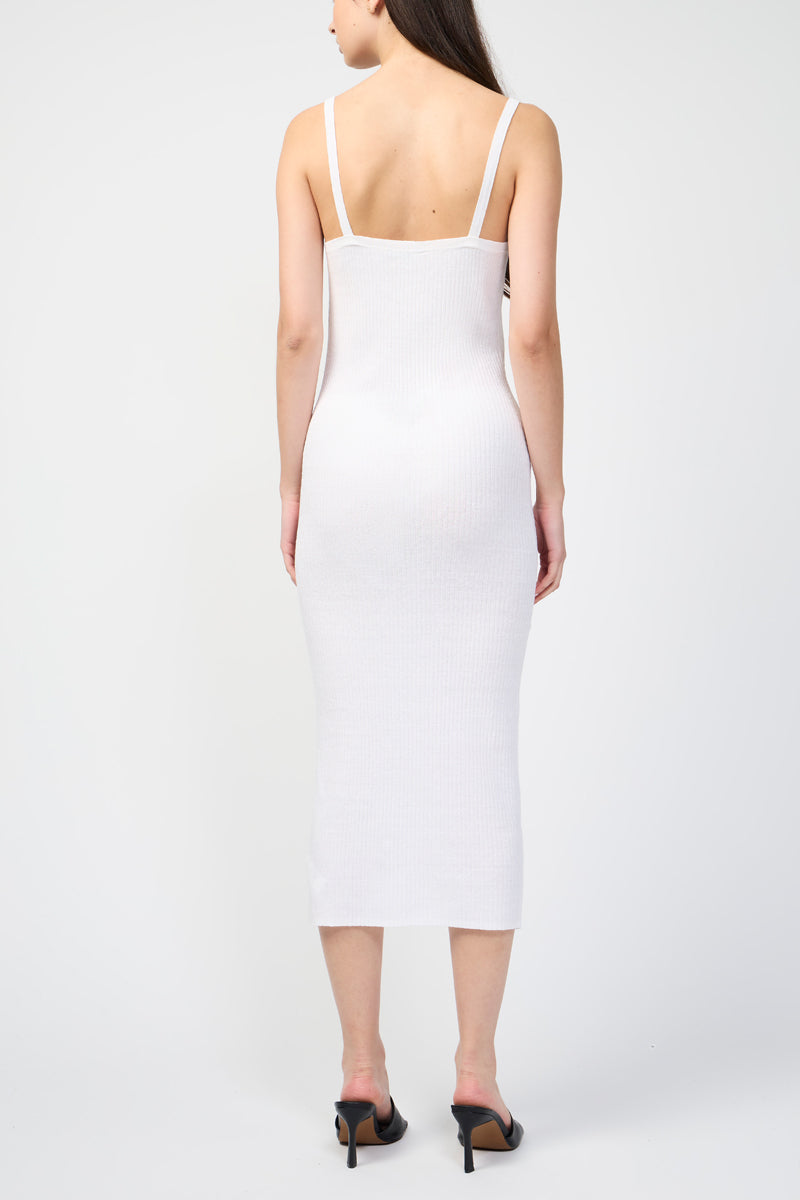 Robe Débardeur Côtelée - Blanc - Femme