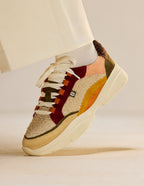Baskets Basses Laura - Beige Crème Bordeaux