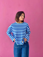 T-Shirt Núria Bleu Et Jaune