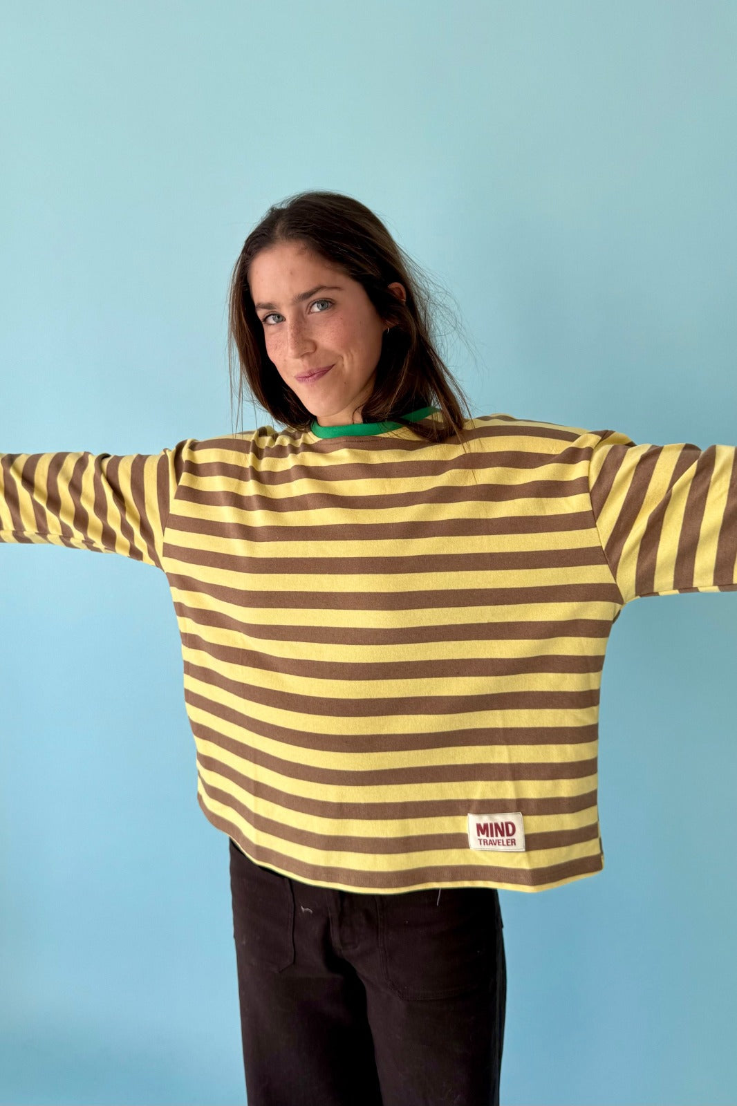 T-Shirt Núria Jaune Et Marron