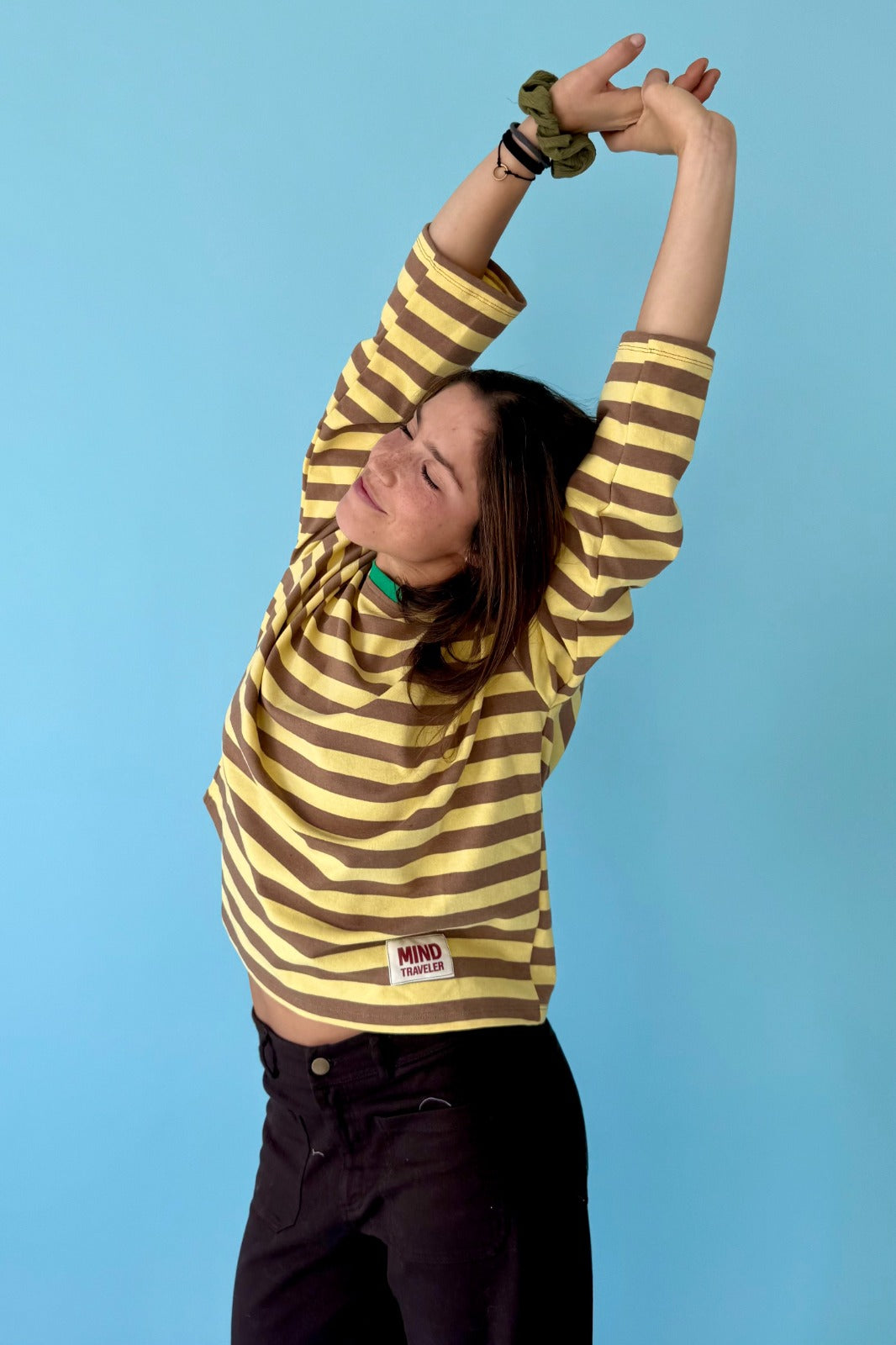 T-Shirt Núria Jaune Et Marron