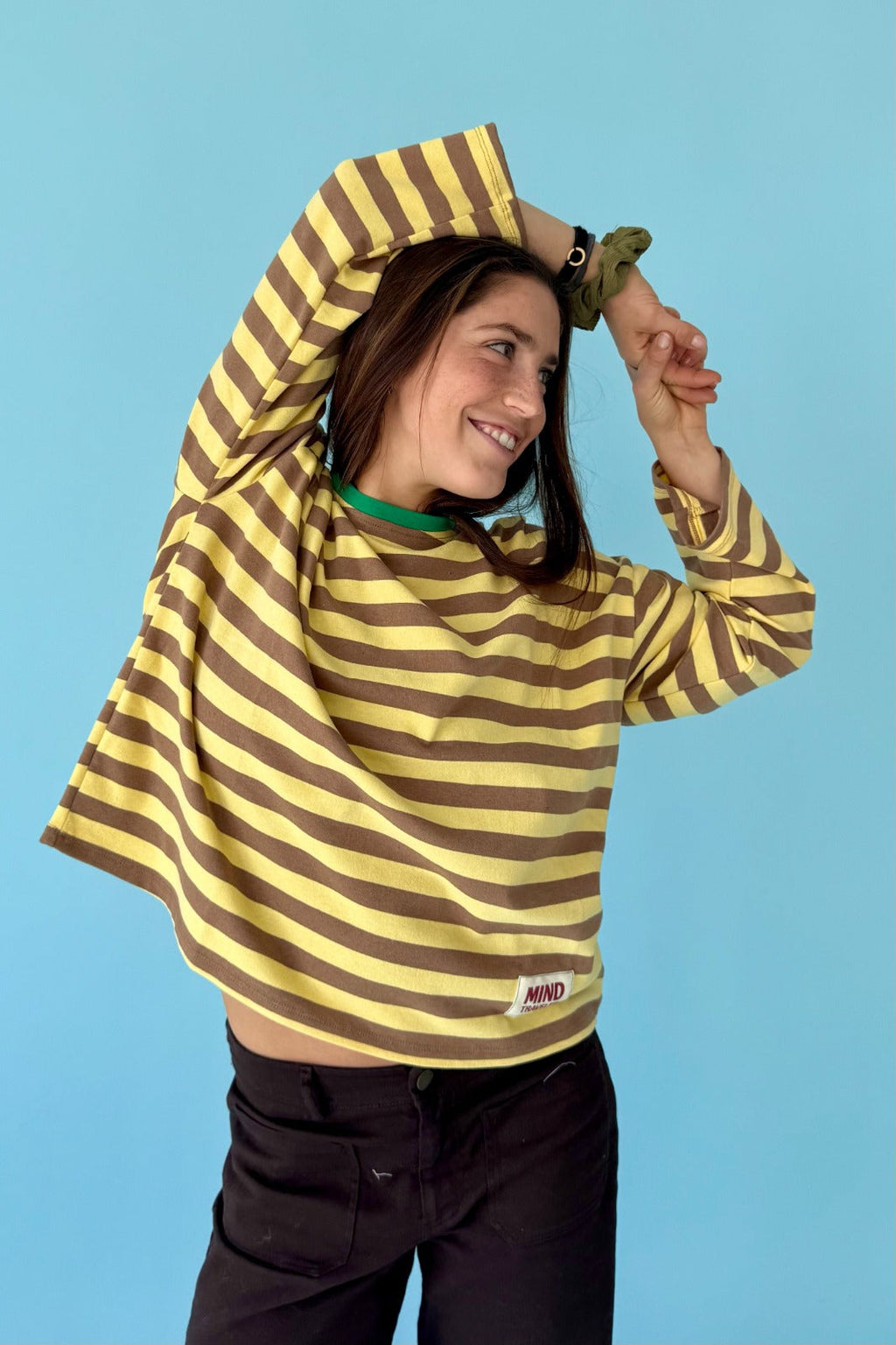 T-Shirt Núria Jaune Et Marron