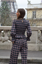 Chemise Chía Alia Carreaux Gris Et Rouge