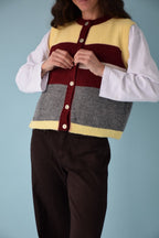 Gilet Emilia Jaune Et Bordeaux