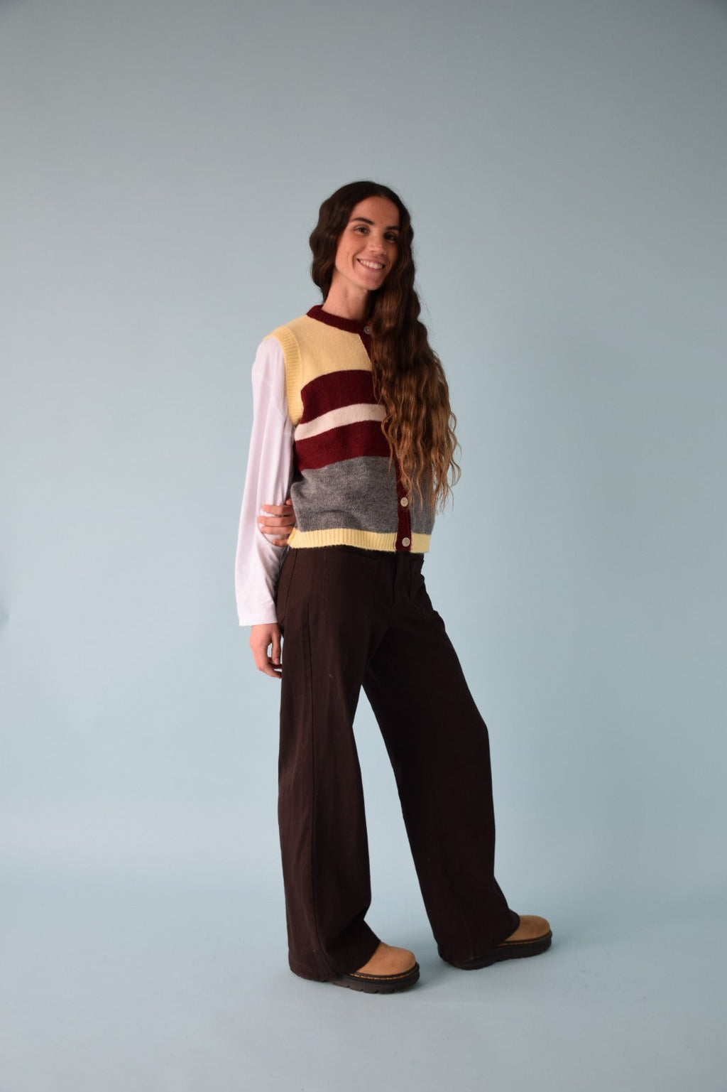 Gilet Emilia Jaune Et Bordeaux