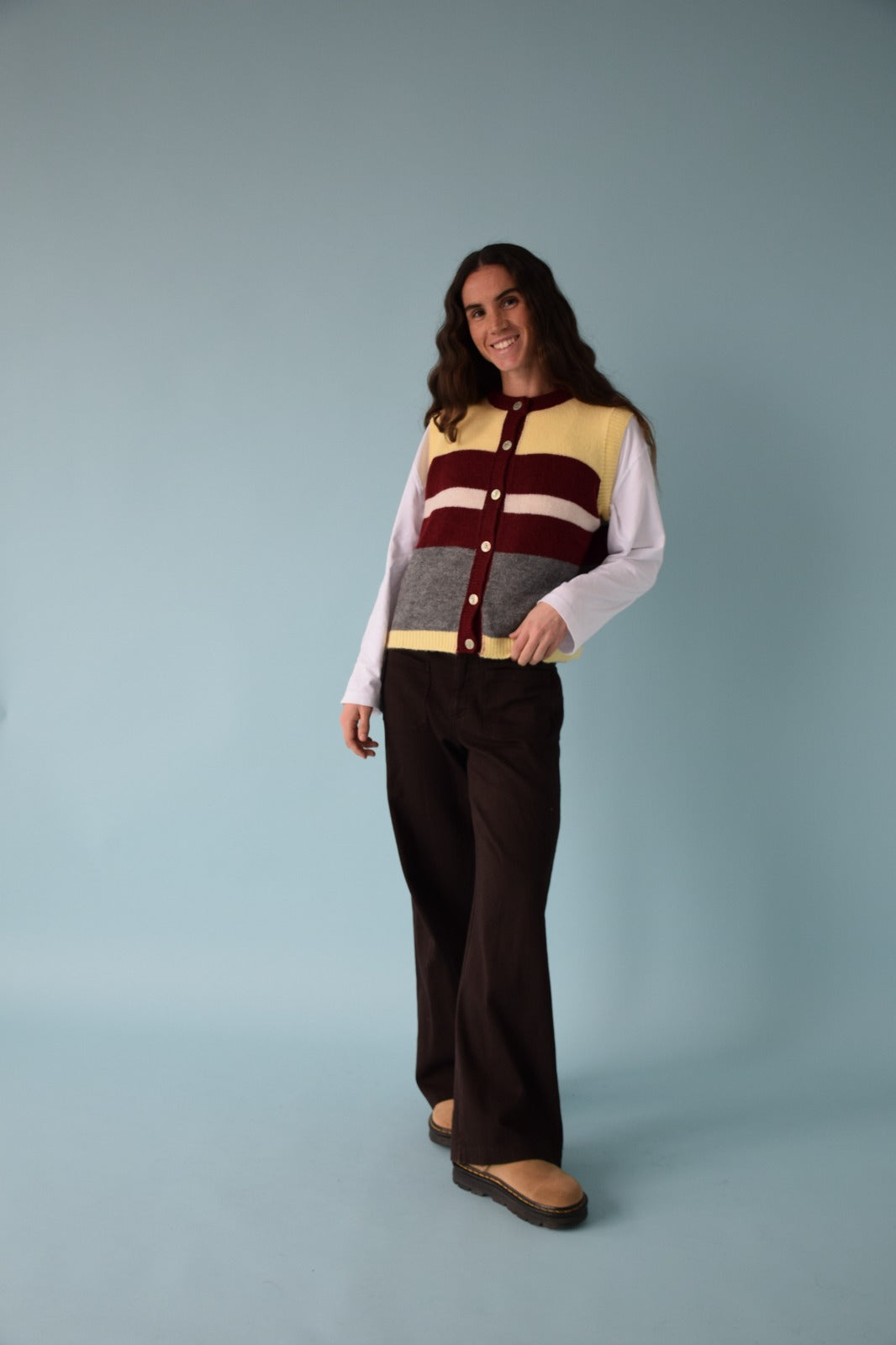 Gilet Emilia Jaune Et Bordeaux