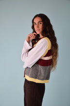 Gilet Emilia Jaune Et Bordeaux
