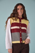 Gilet Emilia Jaune Et Bordeaux