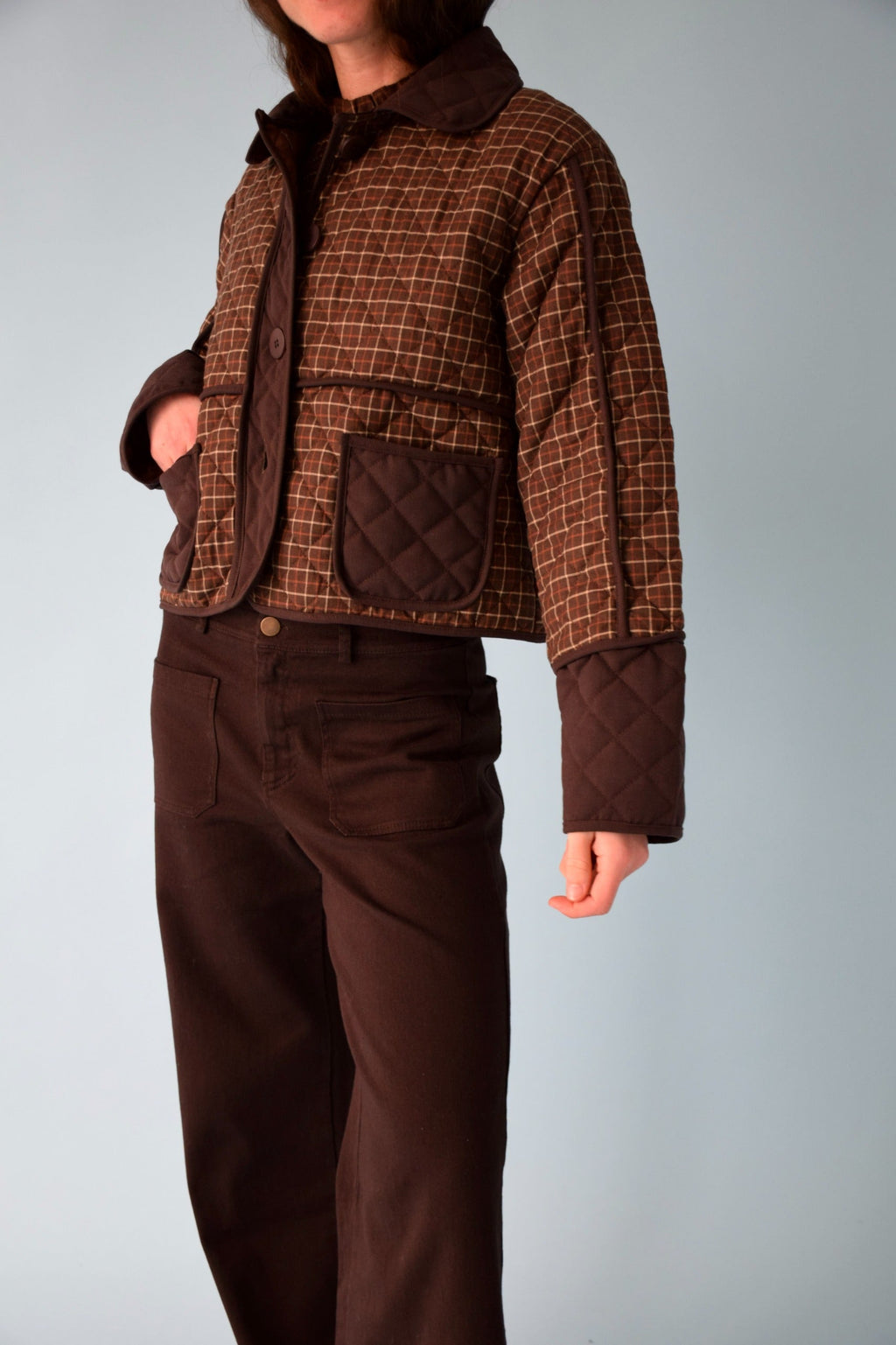 Veste Mili Carreaux Marron
