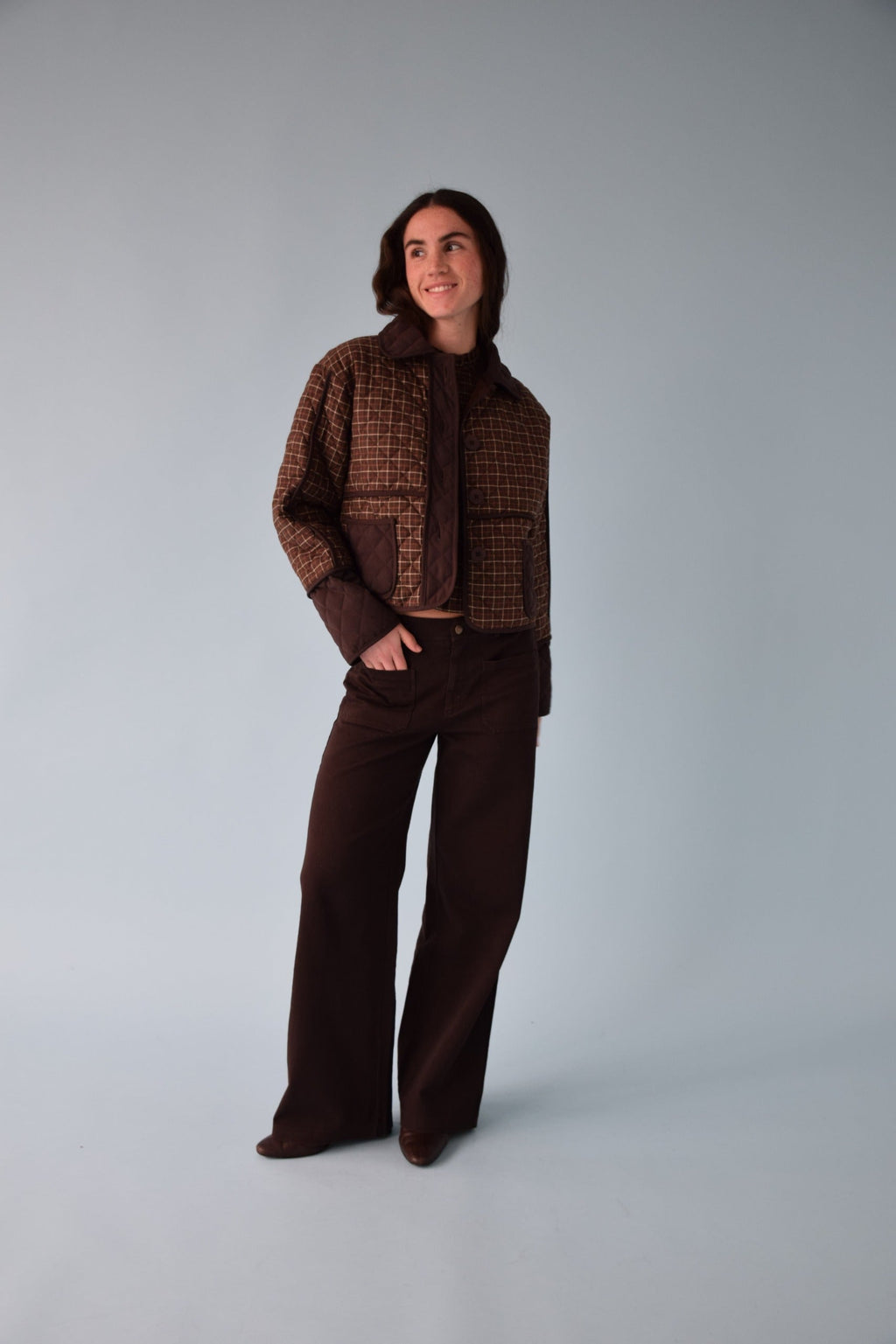 Veste Mili Carreaux Marron