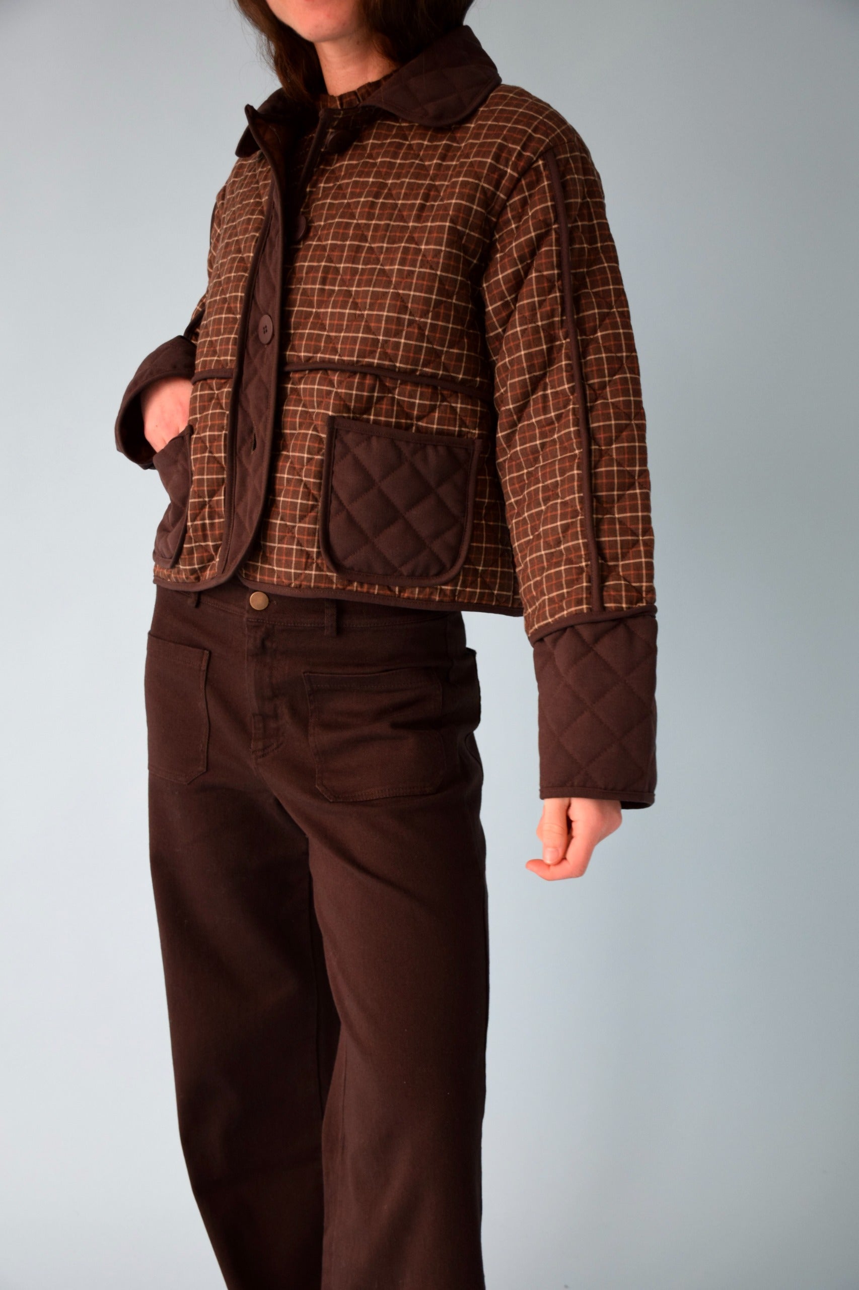 Veste Mili Carreaux Marron