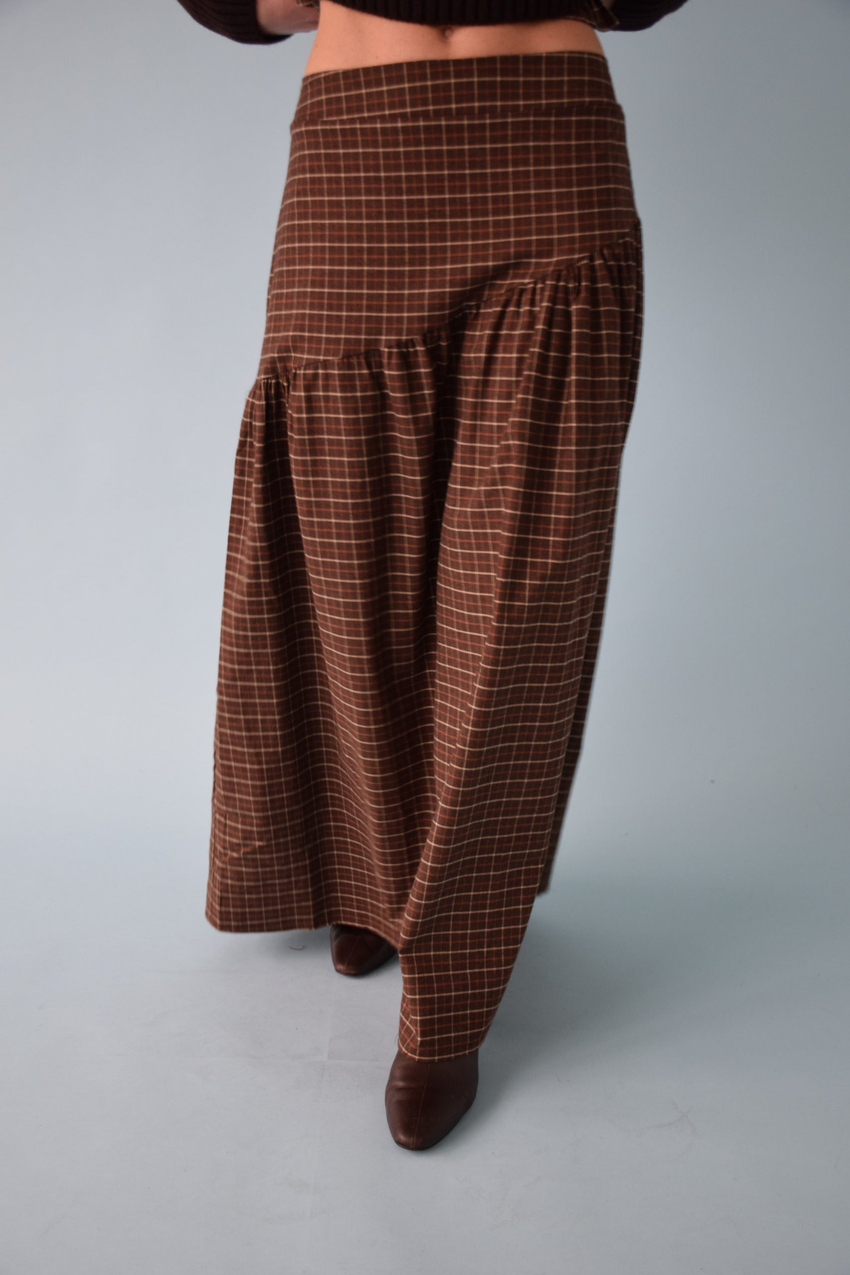 Jupe Beth Carreaux Marron