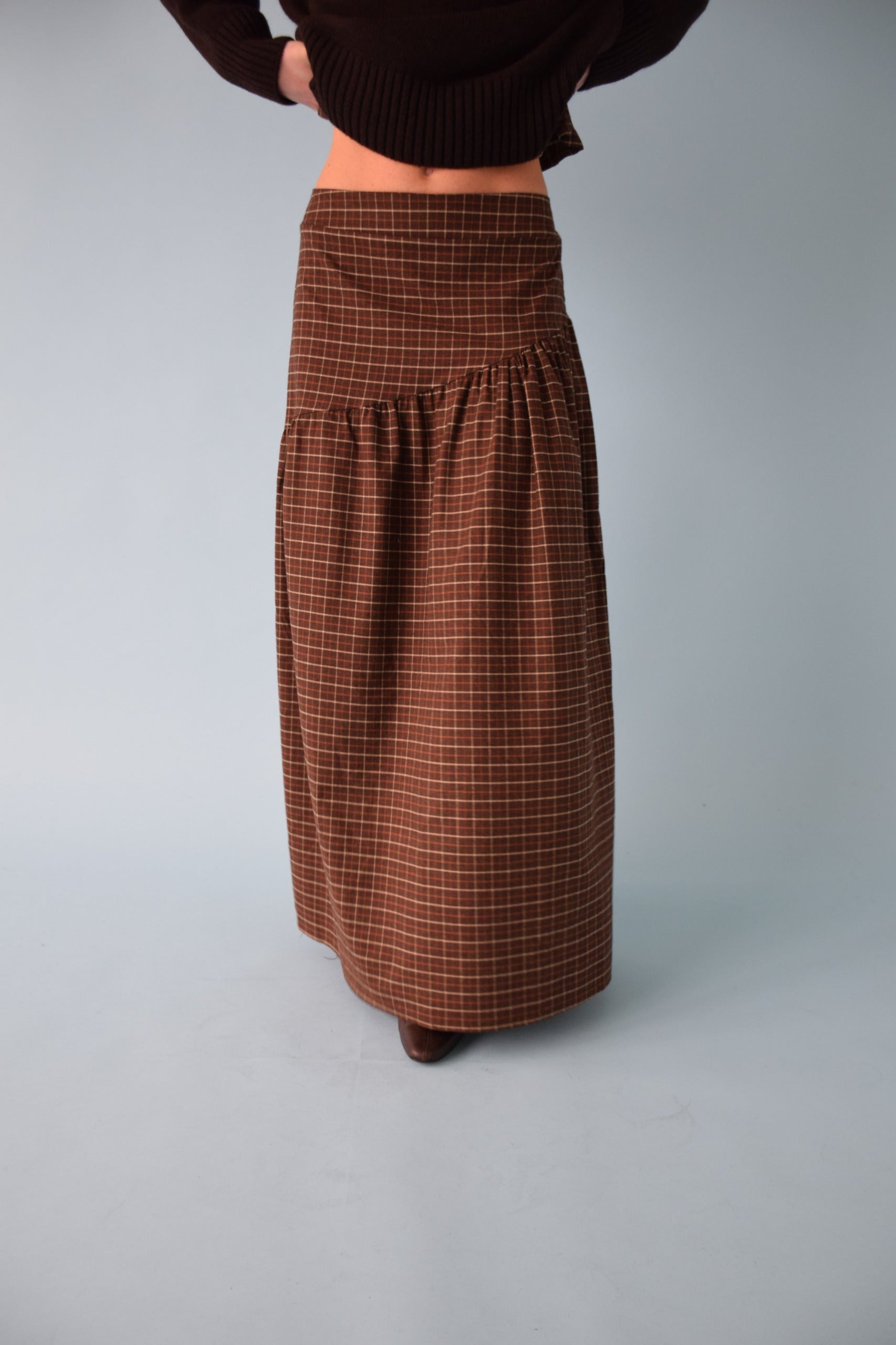 Jupe Beth Carreaux Marron
