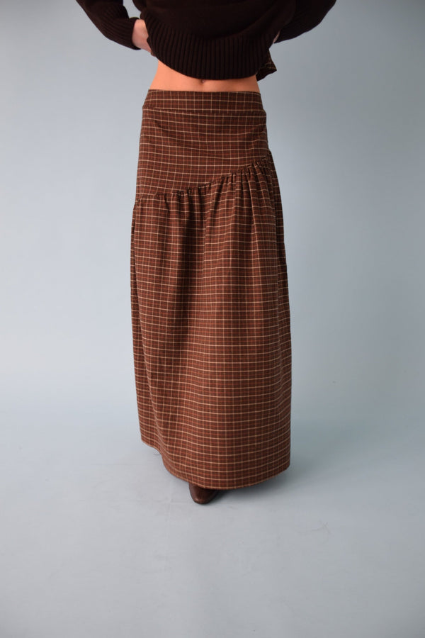 Jupe Beth Carreaux Marron