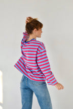 T-Shirt Núria Bleu Clair Et Fuchsia