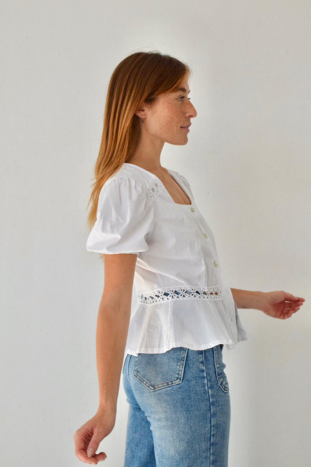 Blouse Roma Manches Courtes Blanche