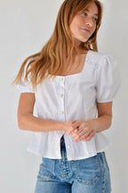 Blouse Roma Manches Courtes Blanche