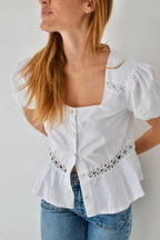 Blouse Roma Manches Courtes Blanche