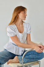 Blouse Roma Manches Courtes Blanche