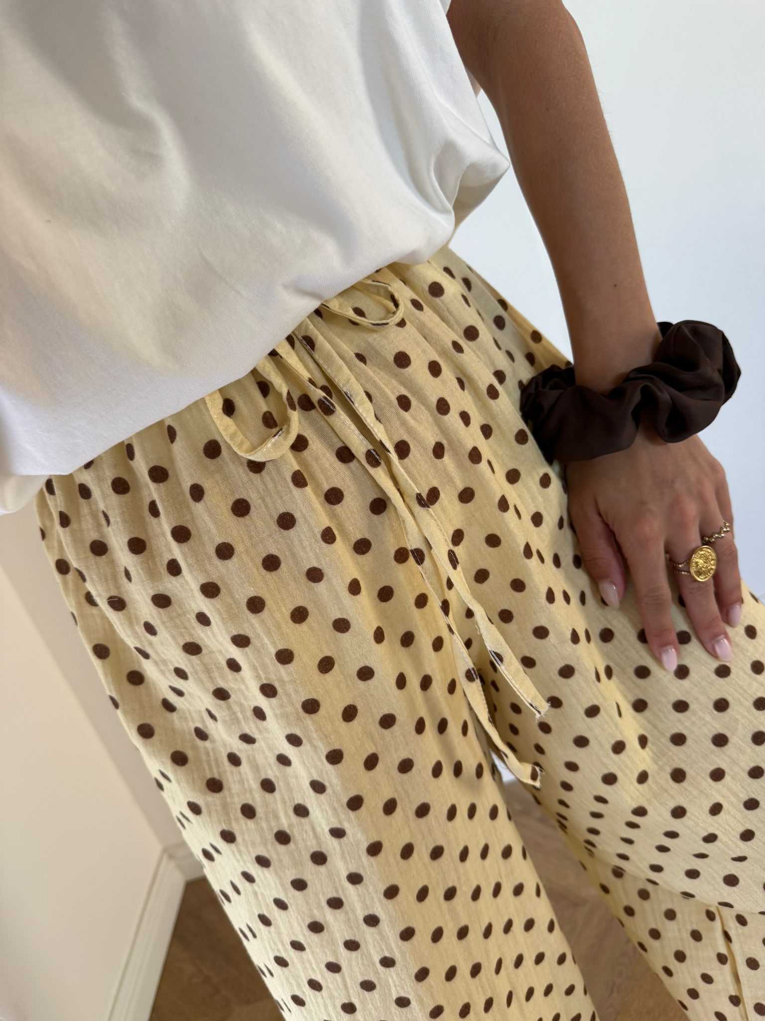 Pantalon Pois Jaune