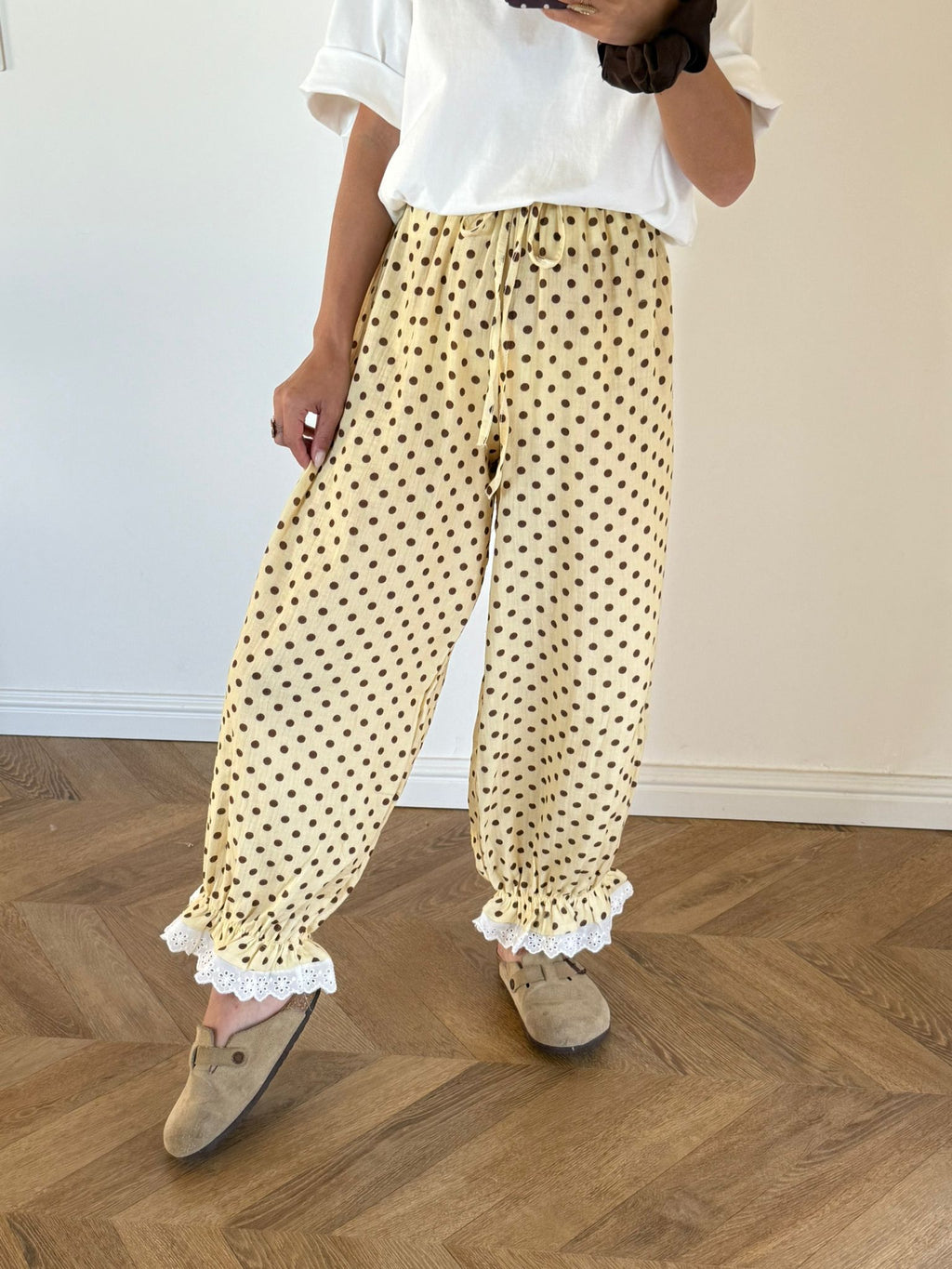 Pantalon Pois Jaune