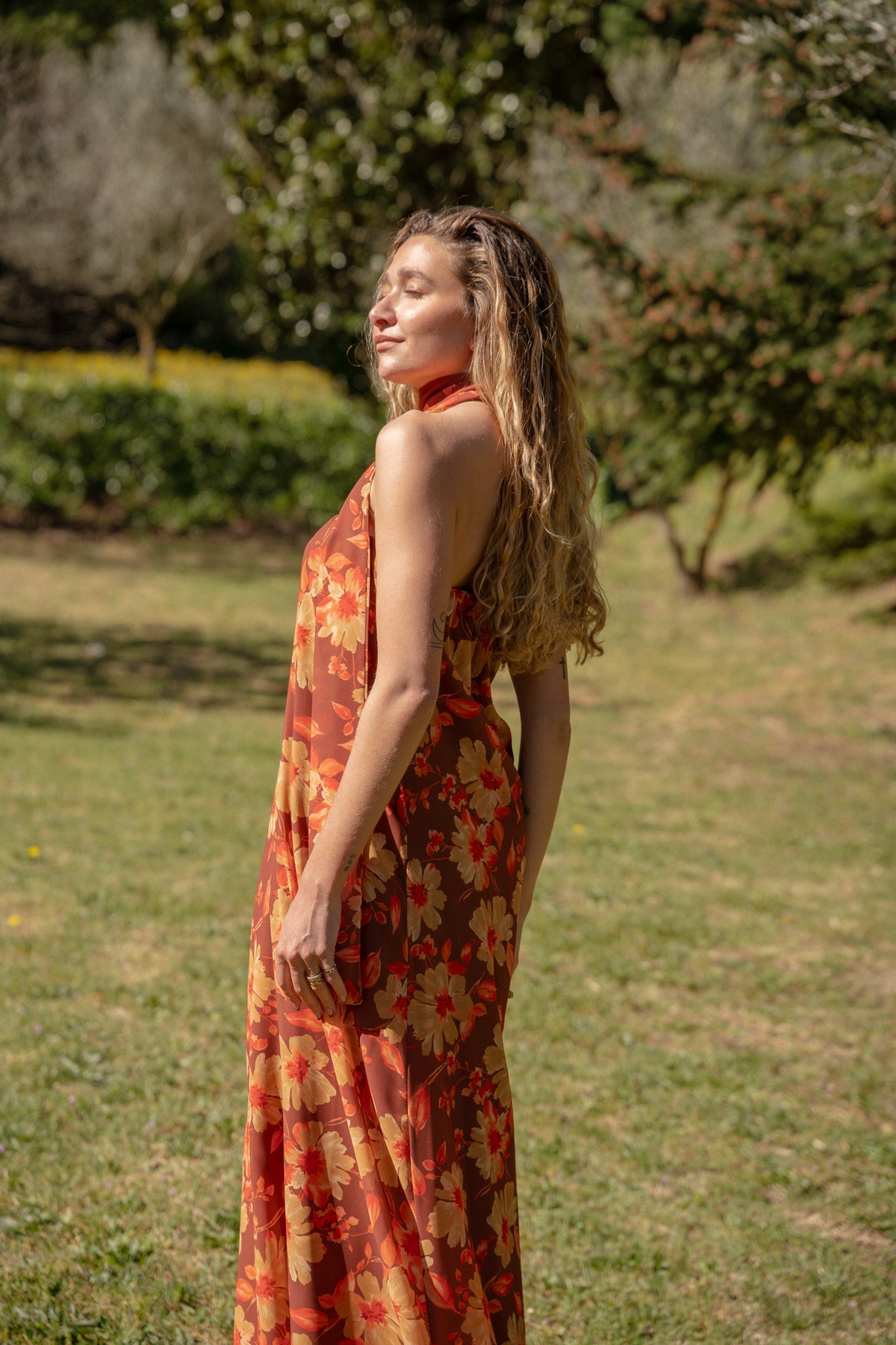Robe Sara Fleurs Marron