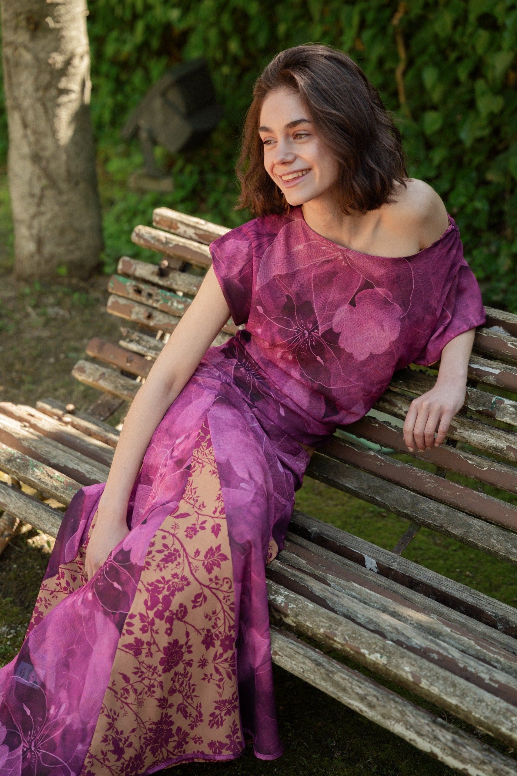 Top Jimena Réversible Bougainvillier Et Ocre