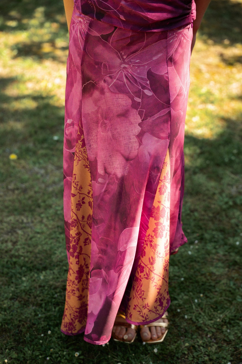 Jupe Jimena Réversible Bougainvillier Et Ocre