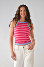 Top Nuri Rose Et Fuchsia